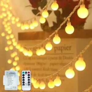 🆕  Outdoor Globe String Light Battery Powered Remote Timer Party Wedding Garden